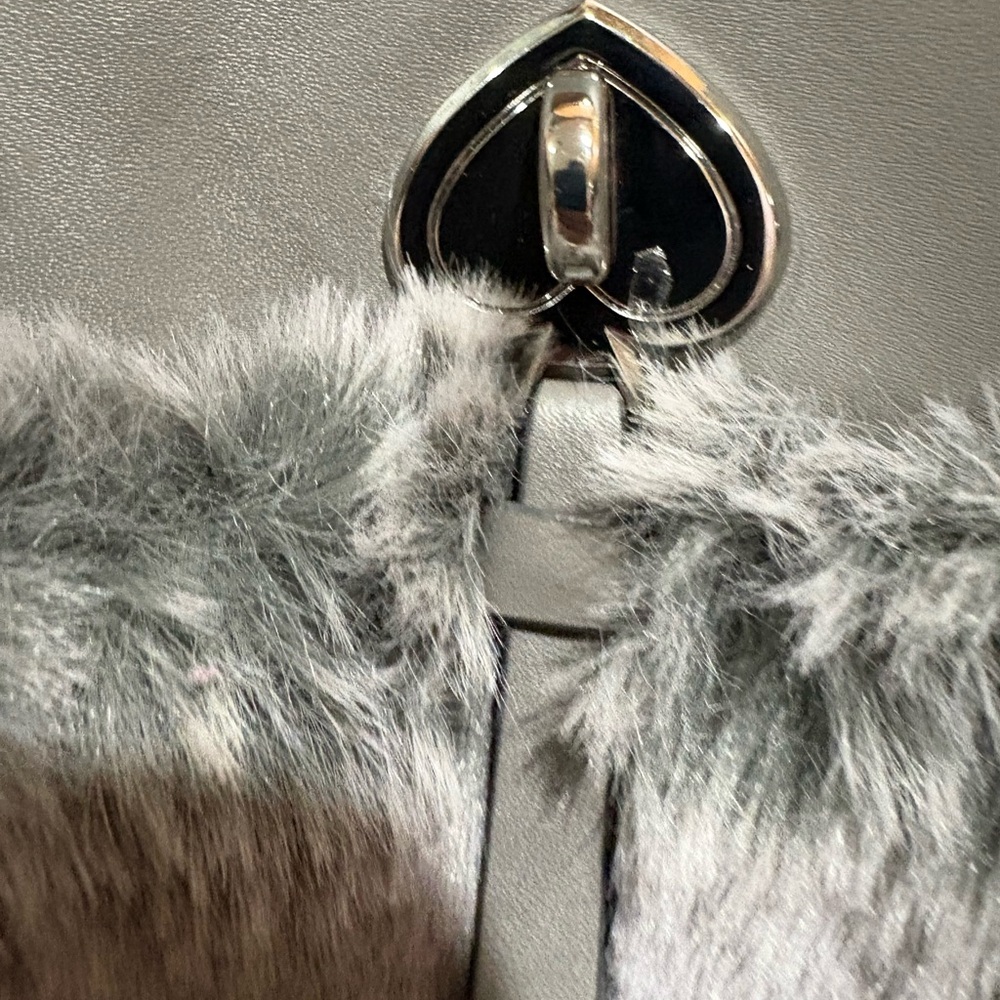 Kate Spade Gray Shoulder Bag/crossbody with Plush Texture - Picture 11 of 14